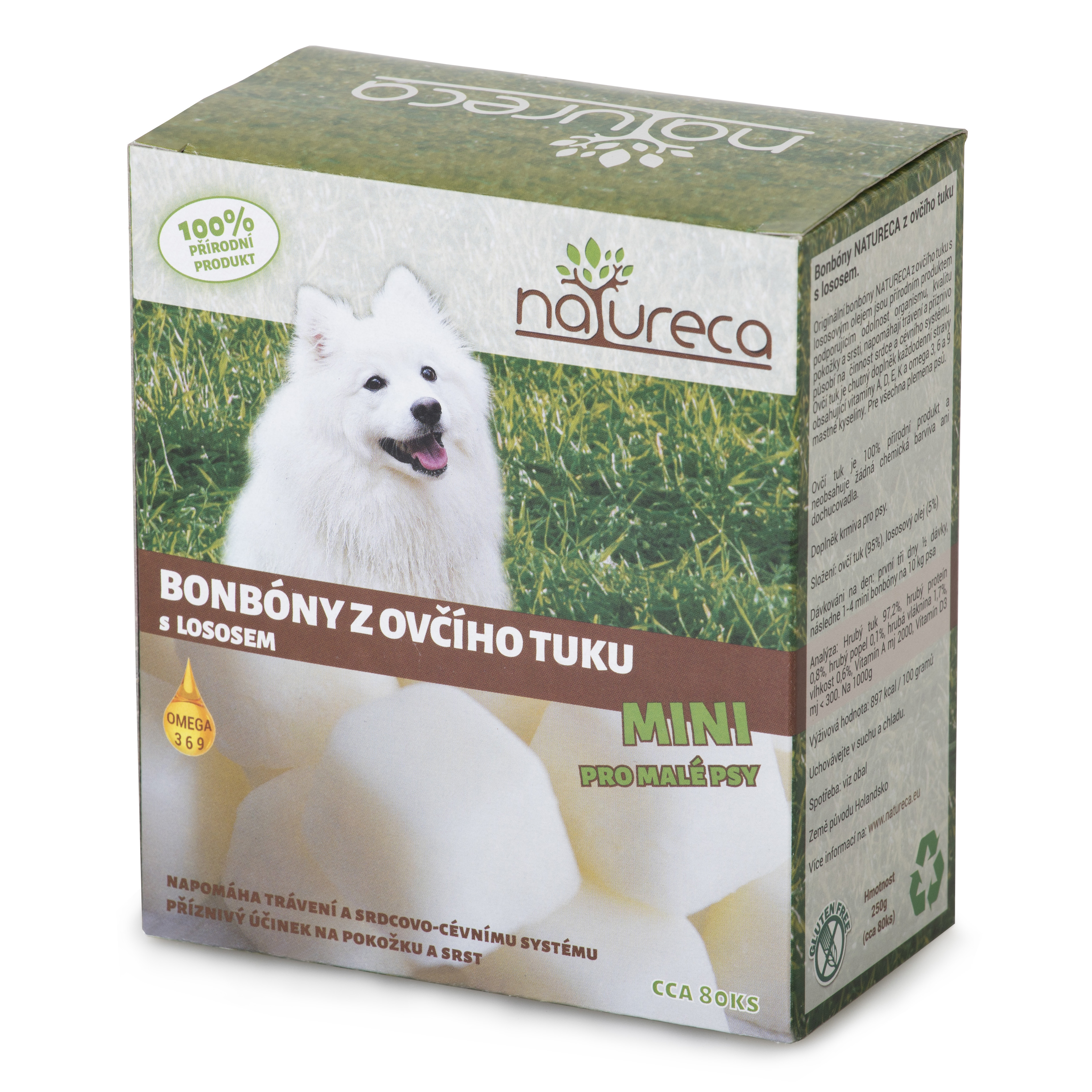 Bonbóny z ovčieho tuku s lososom Mini 250gr