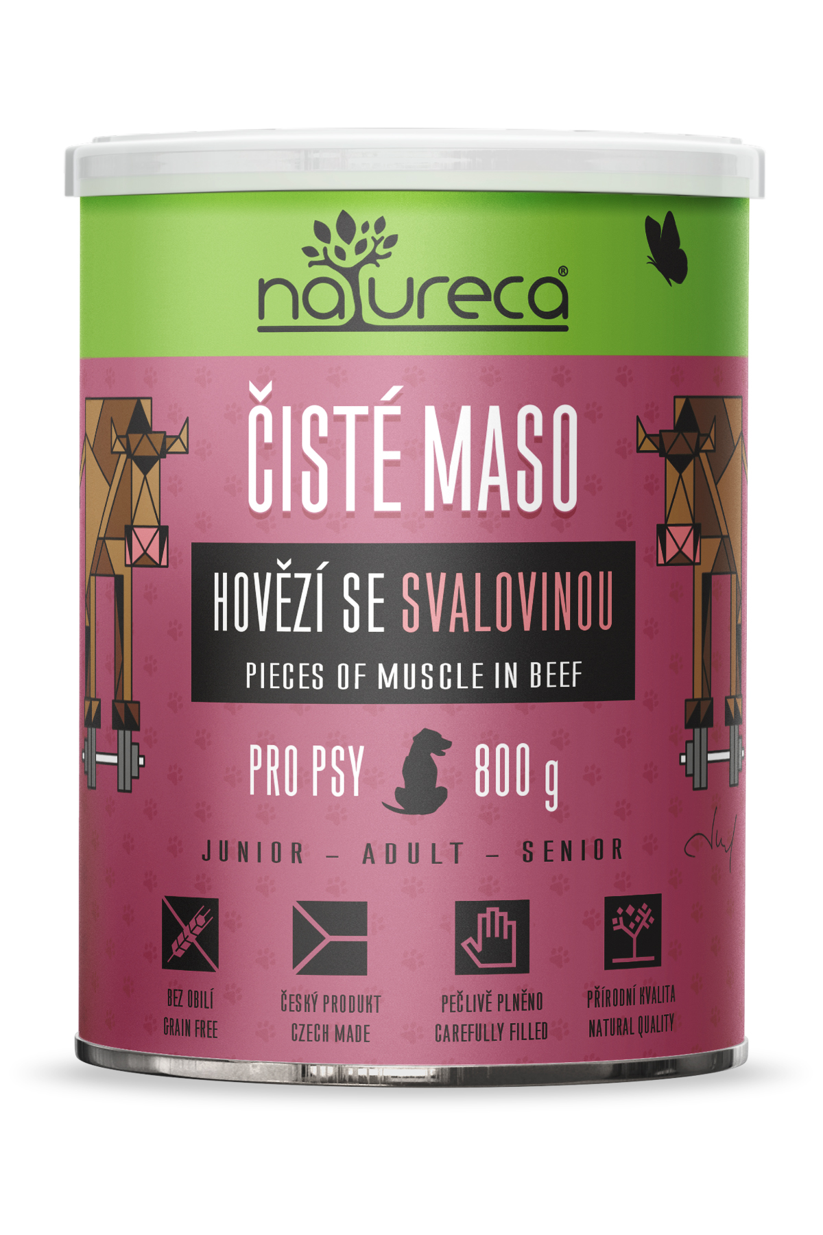 Hovädzie so svalovinou 800g - Čisté mäso pre psy, konzerva