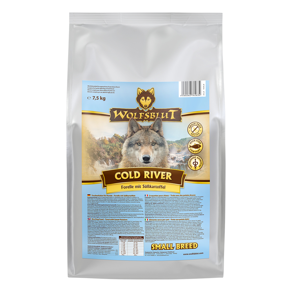 Wolfsblut Dog Adult Small Breed Cold River 7,5kg !!! EXPIRACE 28.11.2026 !!!