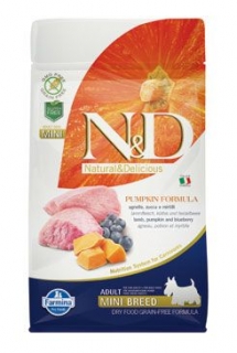 N&D GF Pumpkin DOG Adult Mini Lamb & Blueberry 800g