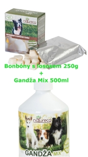 Bonbóny z ovčího tuku losos Maxi 250gr+ Gandža Mix 500ml/EXPIRÁCIA 07-08-2023/