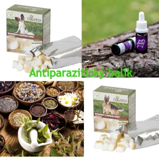 ANTIPARAZITIKUM BOX- bonbóny s cesnakom Mini 250g+Parazit Plus 100g+Sérum 10ml